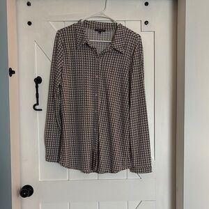 Classic Black and White Houndstooth Men's Shirt